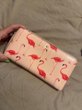 kate spade Pink Flamingo Zip Around Wallet